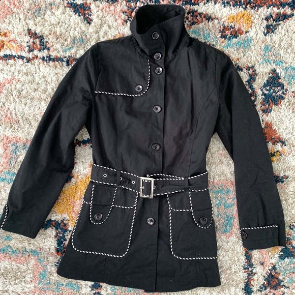 Marc Jacobs Black Cotton Button Up Belted Jacket - Picture 9 of 15